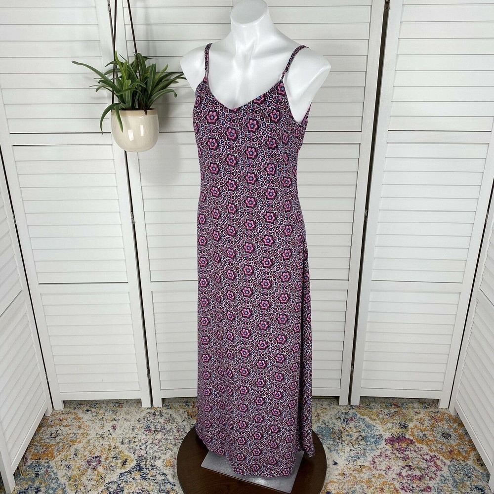 New Catherine Catherine Malandrino Printed Spaghetti Strap Maxi‎ Dress Size S